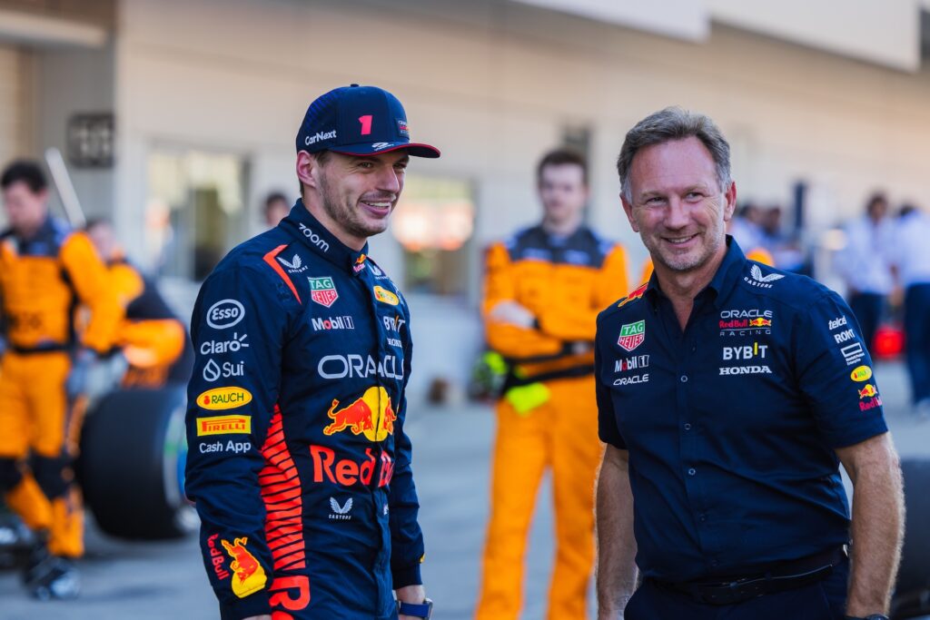 Christian Horner and Max Verstappen