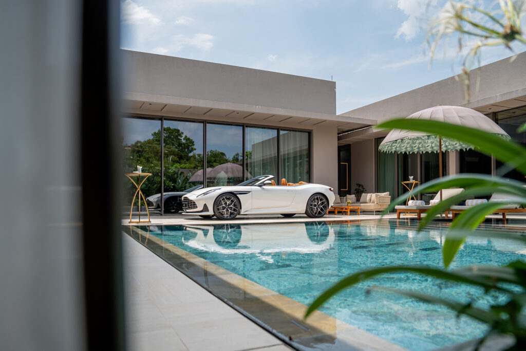 Aston Martin DB12 in Raffles Sentosa